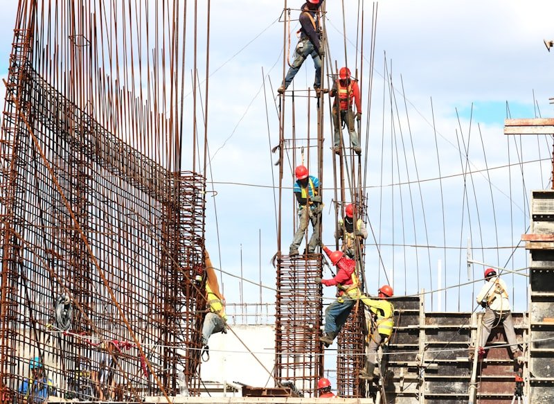 Trade crews working on site